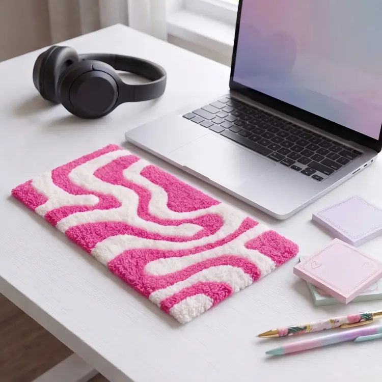Wavy Pink Mousepad, Ansicht 1