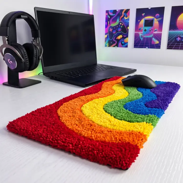 Wavy Rainbow Mousepad, Ansicht 1